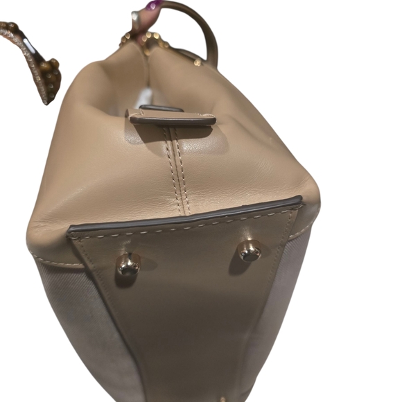 Coach C9078 Dalton 31 With Coach Badge Taupe Jacquard & Leather Shoulder Bag NWT - Picture 10 of 16